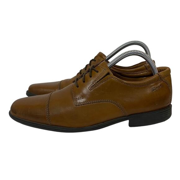 Clarks Tilden Brown Leather Lace Up Oxford Shoes Size 8 main image 10